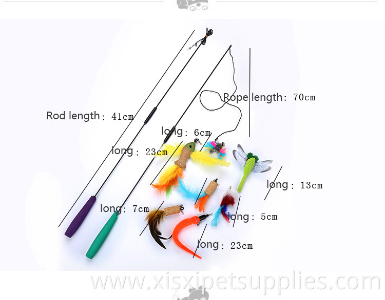 seven different replace fills assemble cat teaser set feather and bell